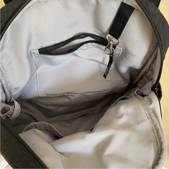 Petunia Pickle Bottom Sashay Satchel Embossed Diaper Bag Backpack Black EUC